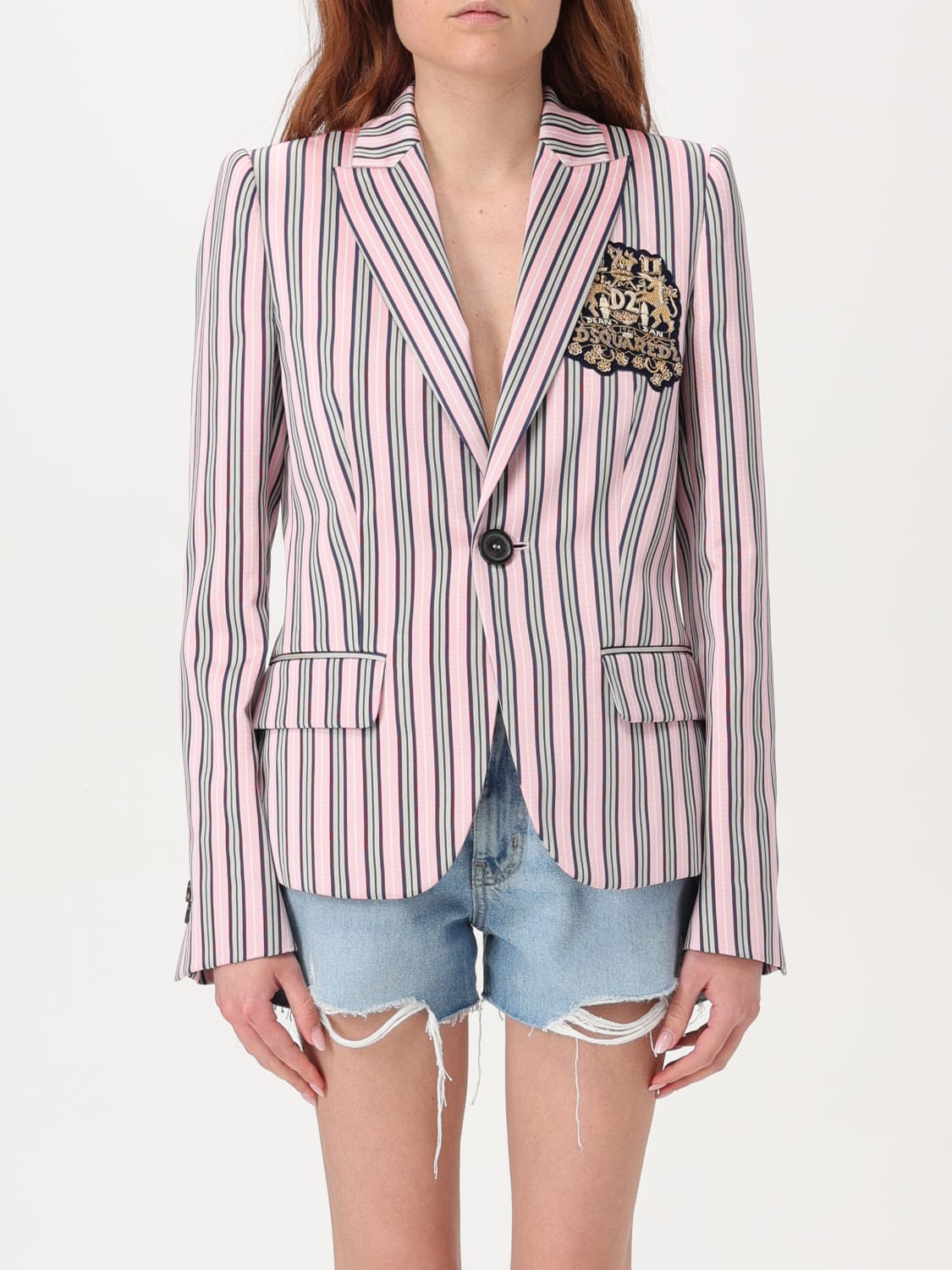 アウターその他 DSQUARED2 Woman Blazer Pink S72BN0678D35019 001F Dsquared2 Outlet: Jacket woman - Pink | Dsquared2 blazer