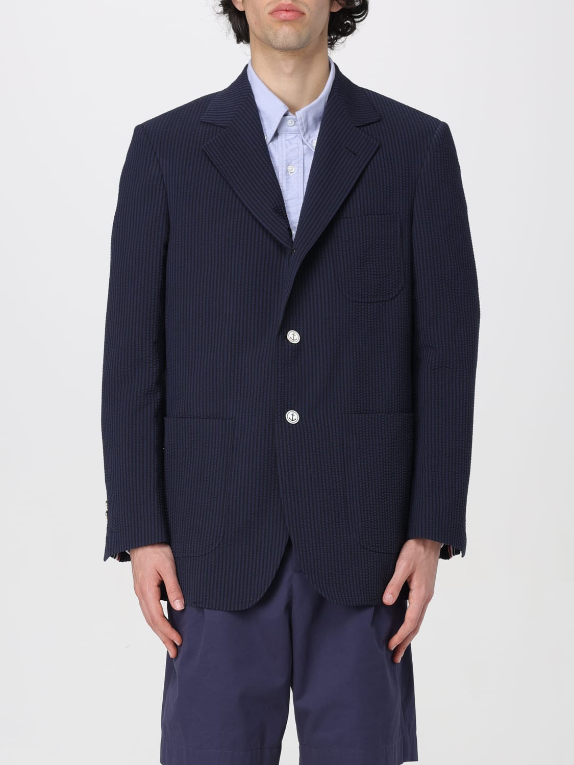 THOM BROWNE JACKET: Thom Browne men's blazer, Blue - Img 1