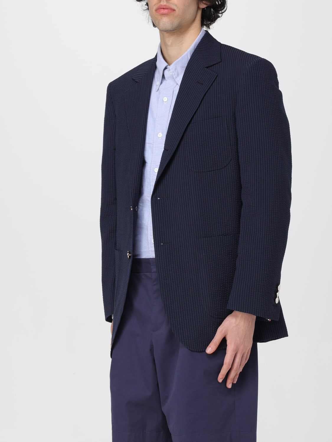THOM BROWNE JACKET: Thom Browne men's blazer, Blue - Img 4