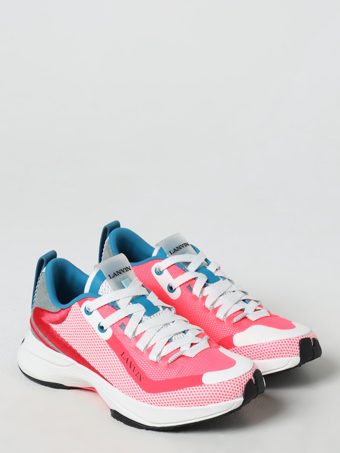 LANVIN SNEAKERS: Sneakers Lanvin in mesh e camoscio , Bianco - Img 2