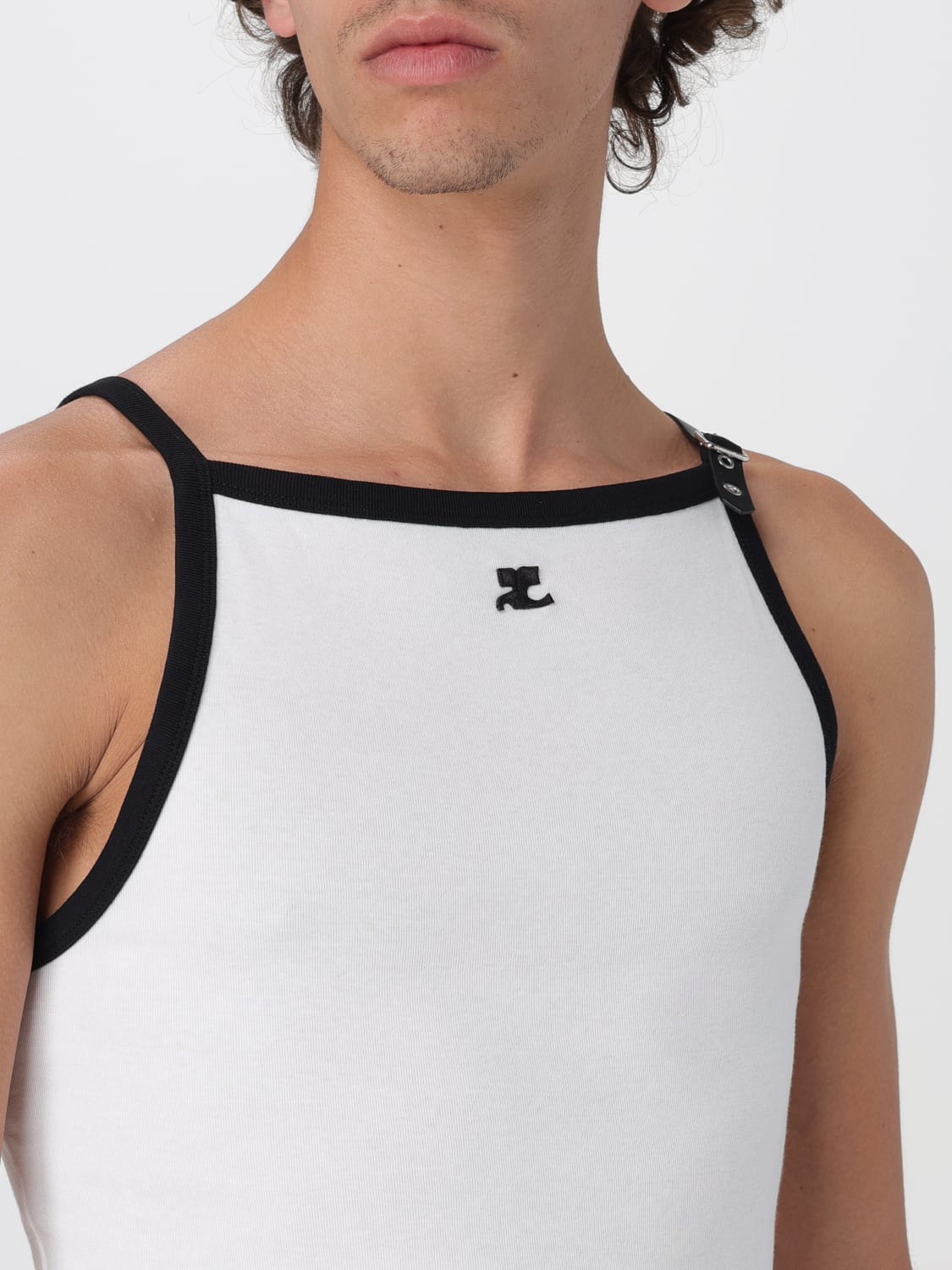 COURRÈGES タンクトップ: Tシャツ メンズ CourrÈges, ホワイト - Img 5