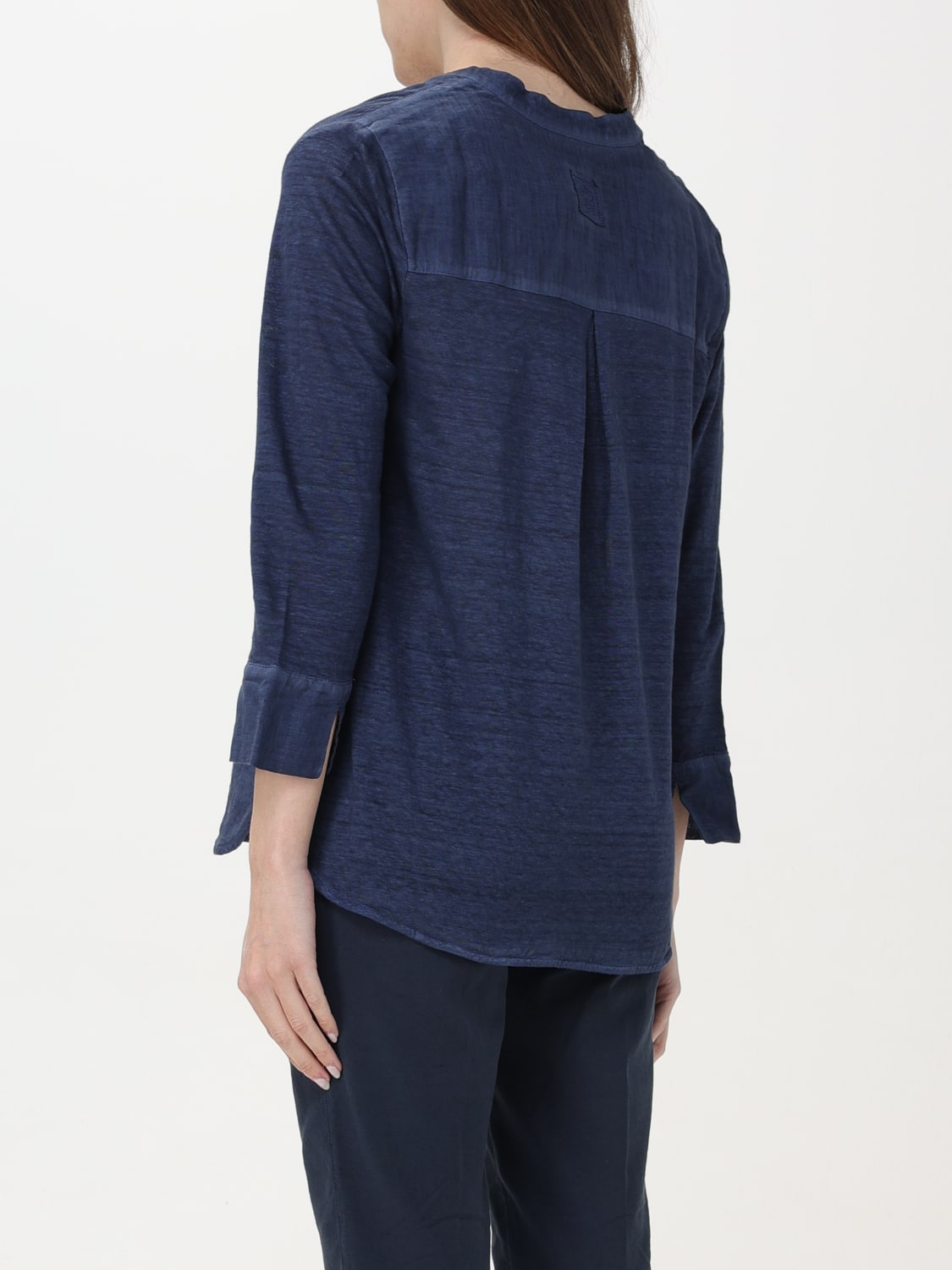 120 Lino Outlet Blusa in lino Blue Navy Top E Bluse 120 Lino 31ALIW70FC000E90831ALIW online su GIGLIO.COM