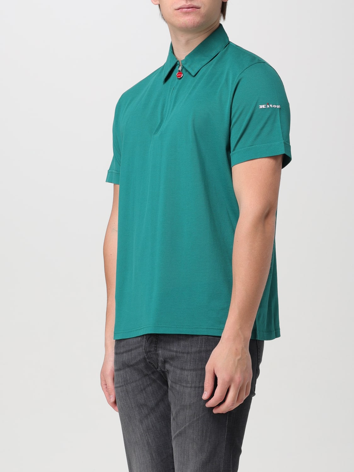 KITON POLO SHIRT: Polo shirt men Kiton, Green - Img 3