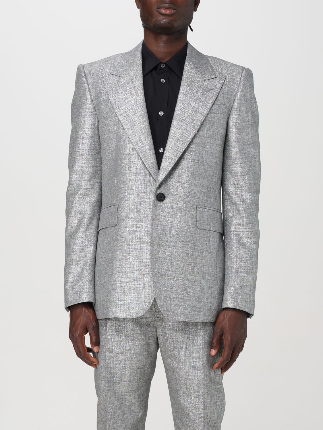 Giglio Blazer a monopetto metallic Alexander McQueen