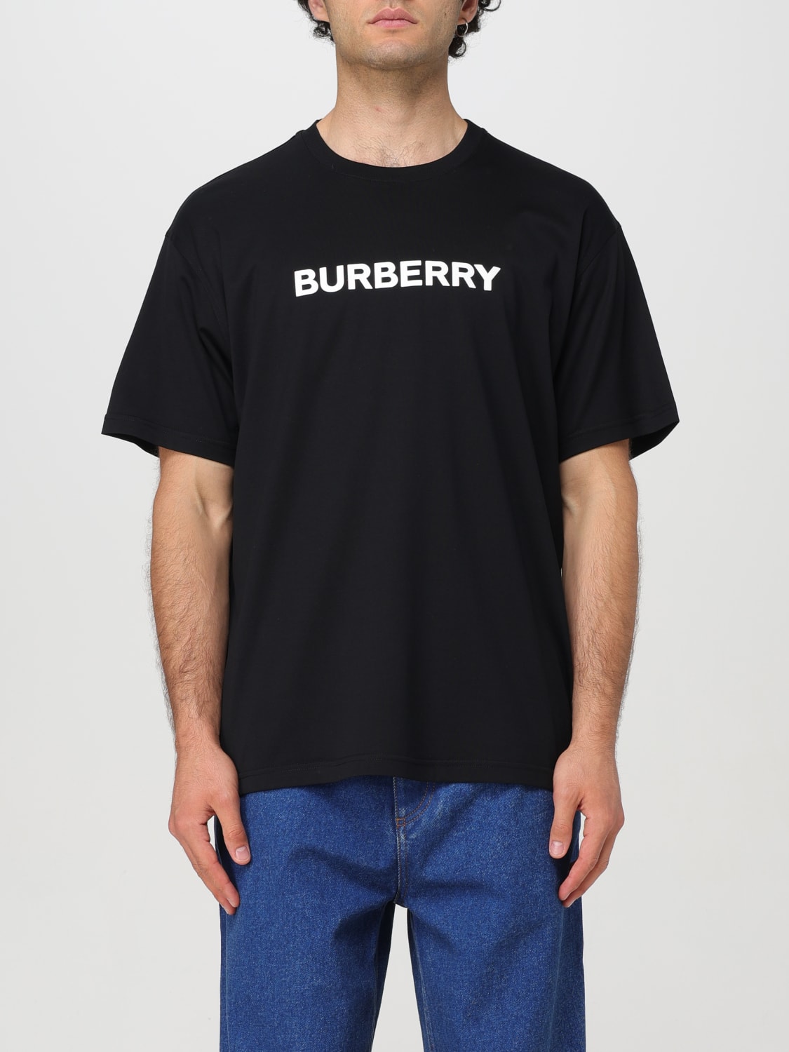 Giglio T-shirt di cotone con logo Burberry