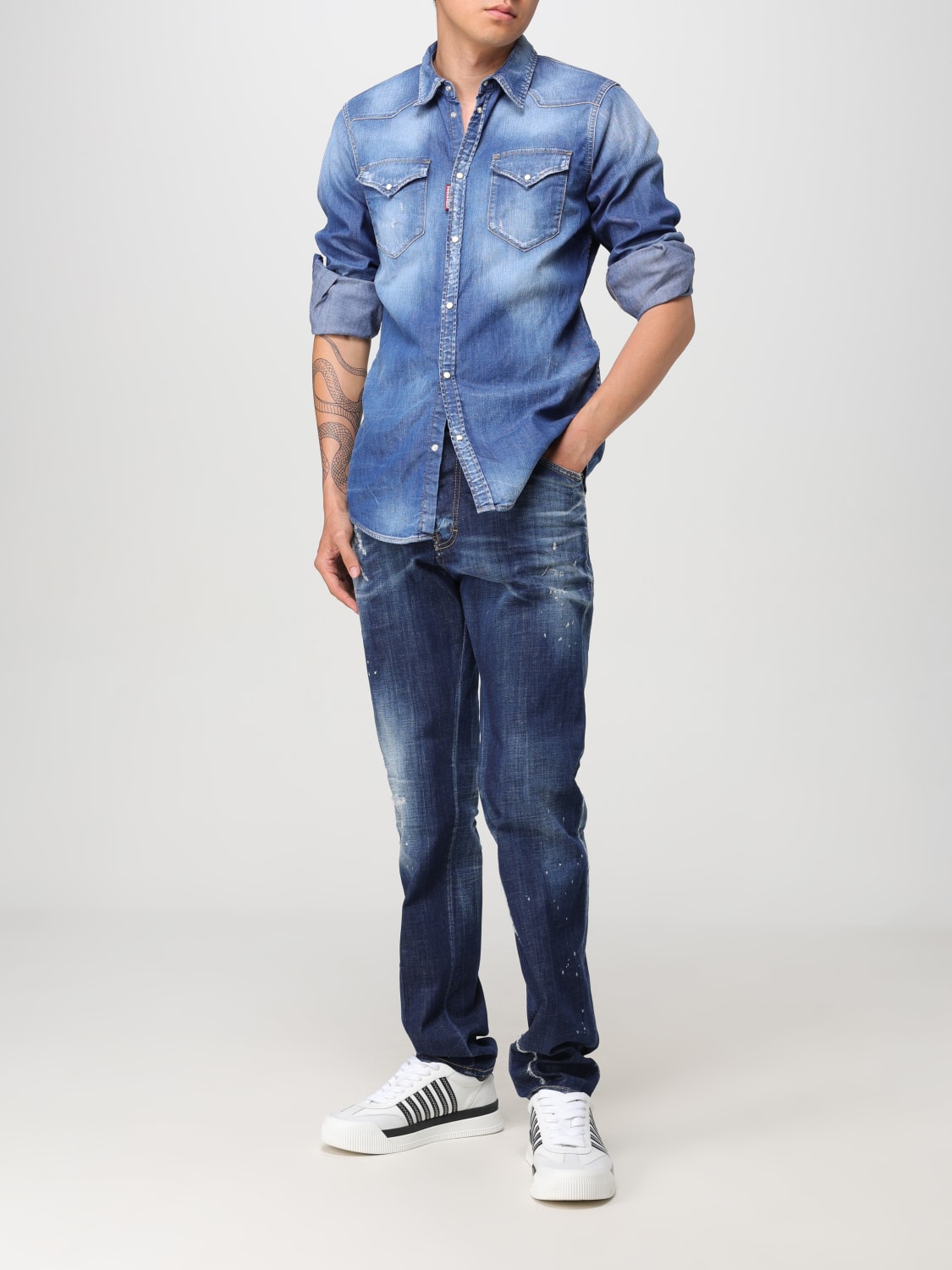 DSQUARED2 CAMISA: Camisa hombre Dsquared2, Azul Oscuro - Img 2