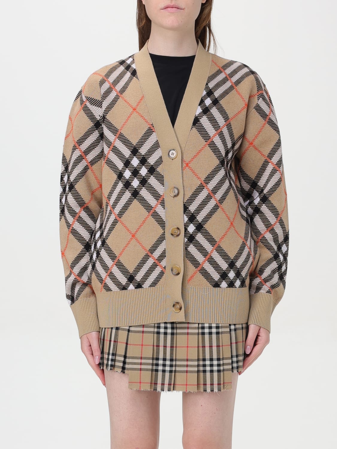 Giglio Cardigan di lana check Burberry