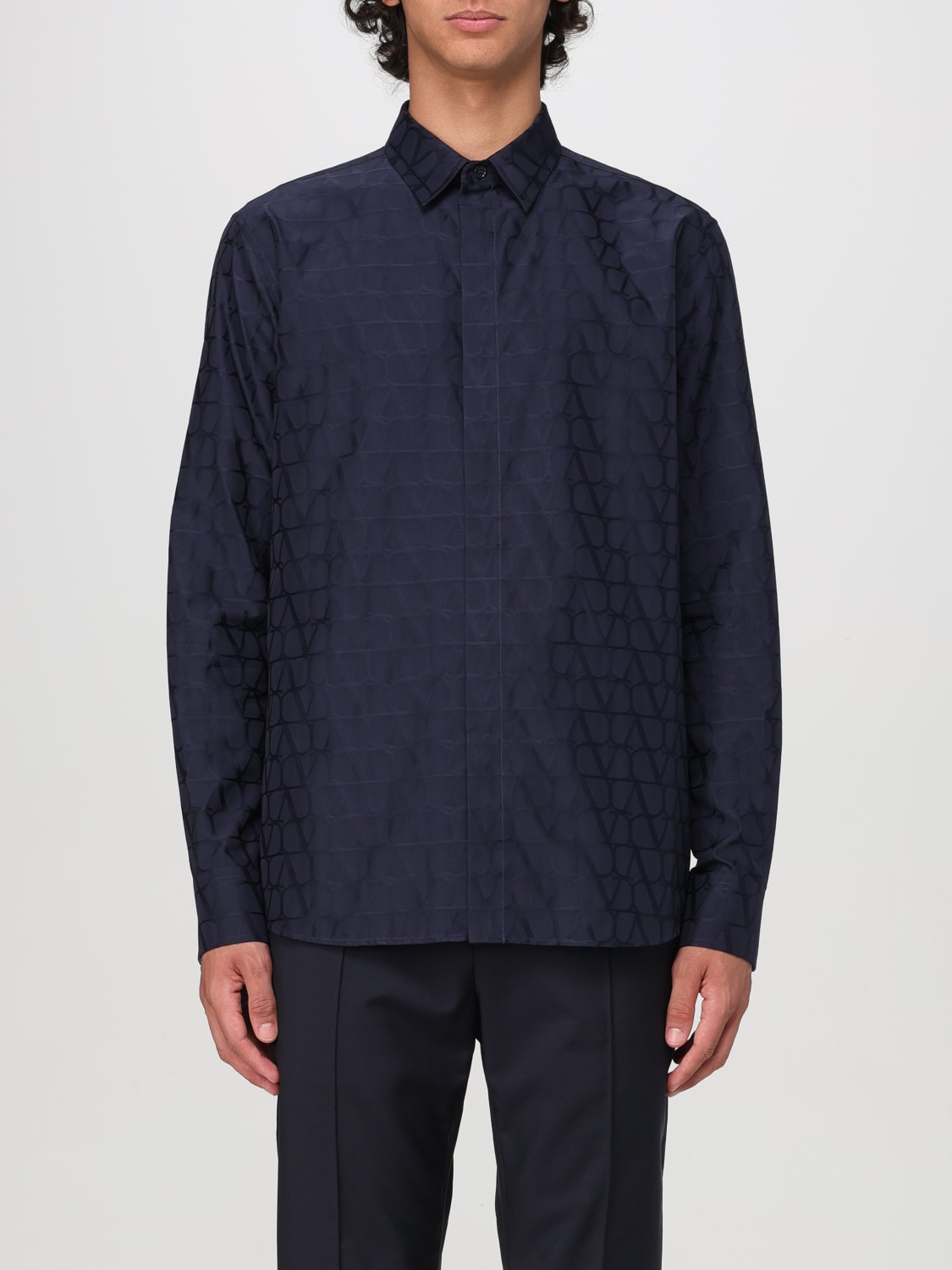 VALENTINO SHIRT: Shirt men Valentino, Blue - Img 1