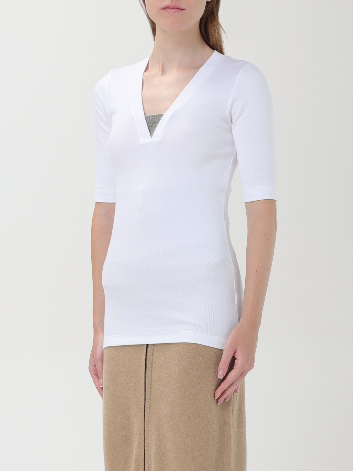 BRUNELLO CUCINELLI T-SHIRT: T-shirt woman Brunello Cucinelli, White - Img 4