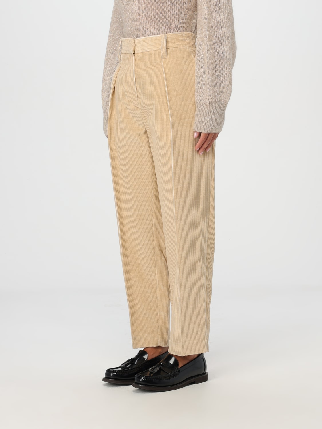 BRUNELLO CUCINELLI PANTS: Pants woman Brunello Cucinelli, Beige - Img 4