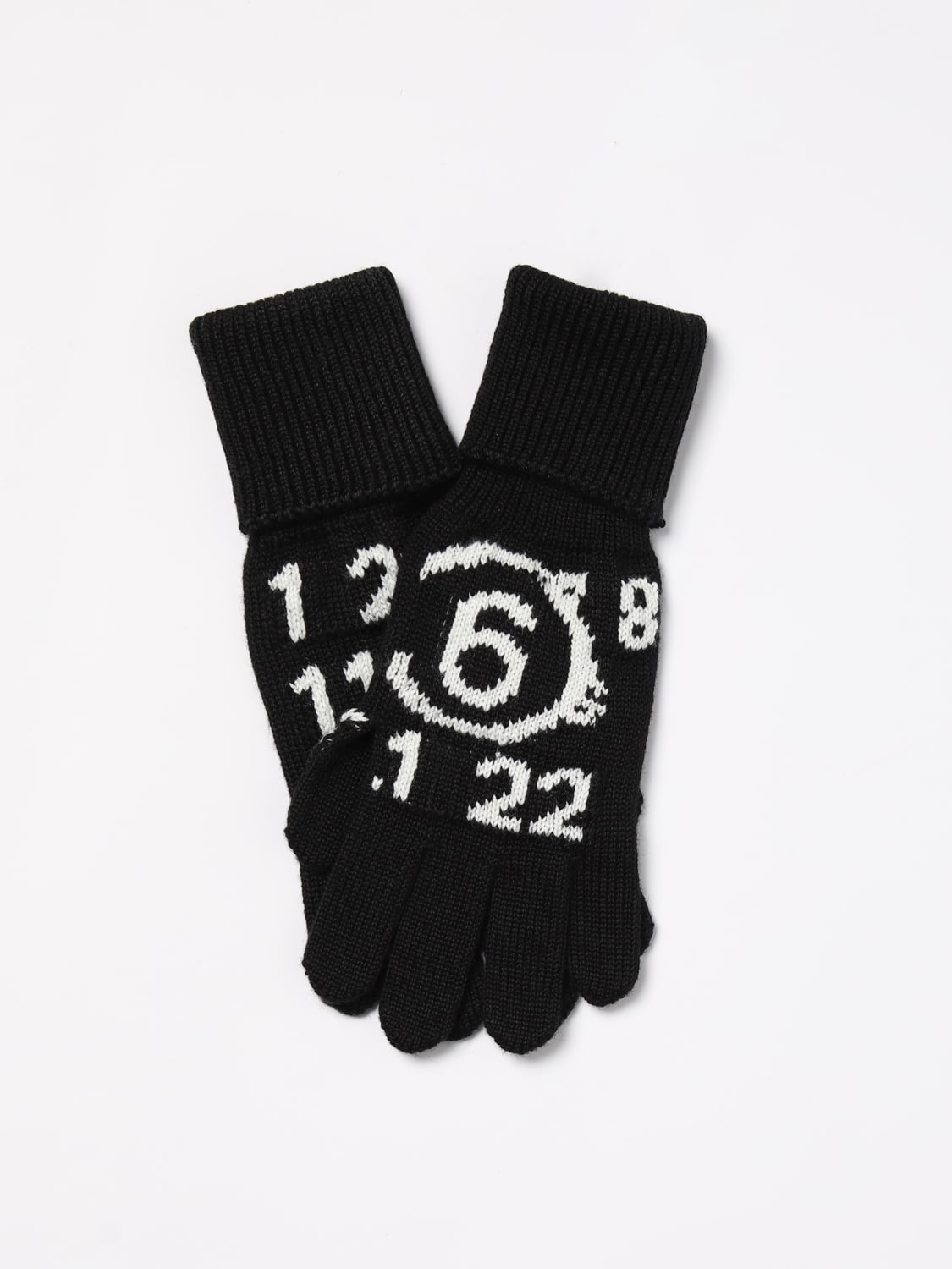 Giglio Guanti Numeric MM6 Maison Margiela in lana vergine con logo jacquard