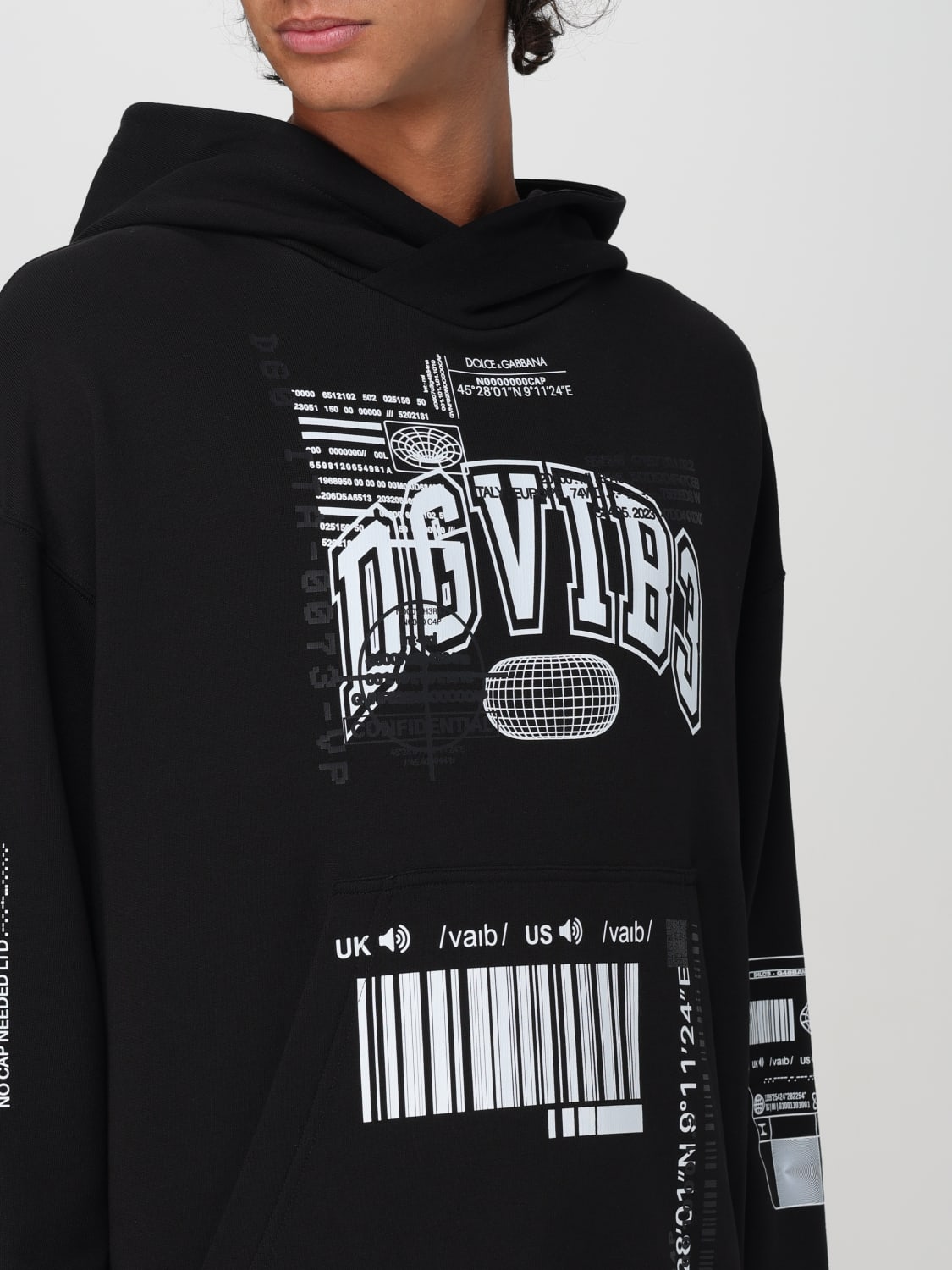 DOLCE & GABBANA SWEATSHIRT: Dolce & Gabbana DGVIB3 hoodie, Black - Img 5