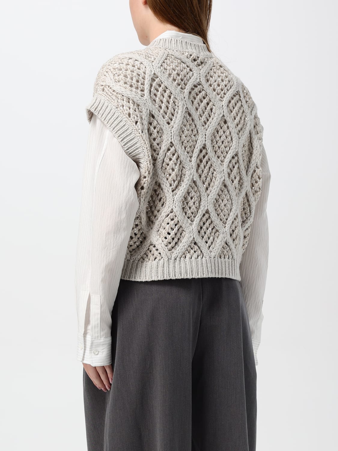 BRUNELLO CUCINELLI WESTE: Pullover damen Brunello Cucinelli, Perle - Img 3