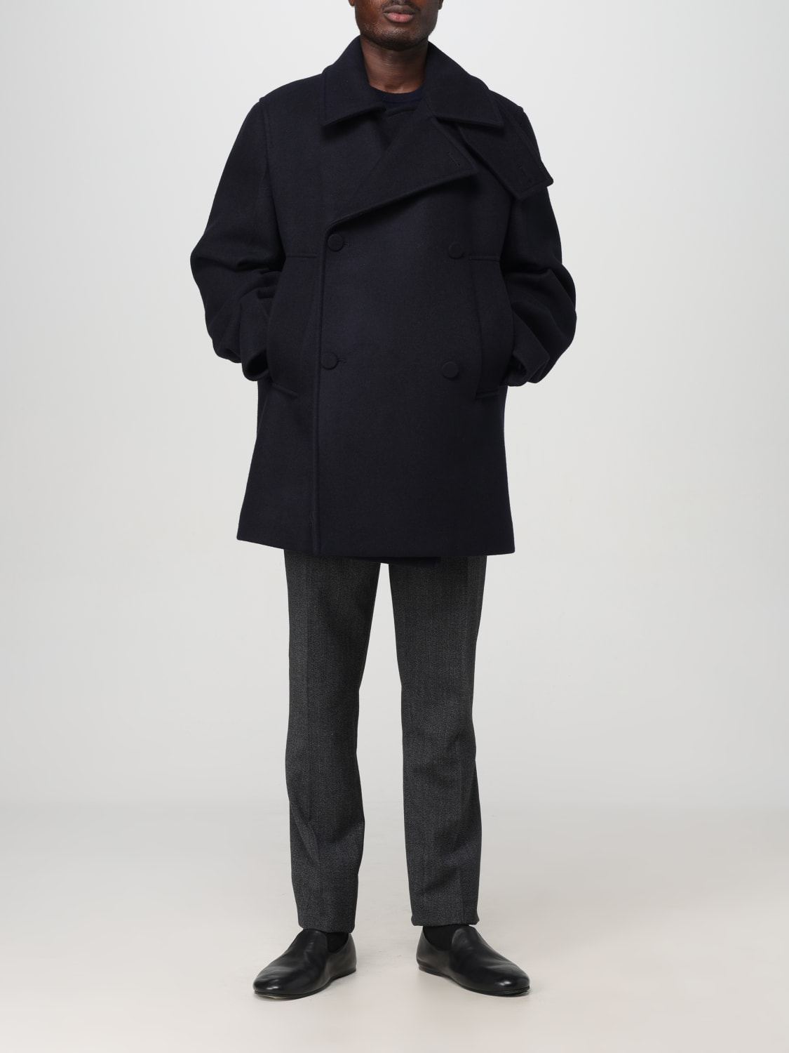 JIL SANDER CAPPOTTO: Cappotto corto a doppiopetto Jil Sander in lana, Blue - Img 2