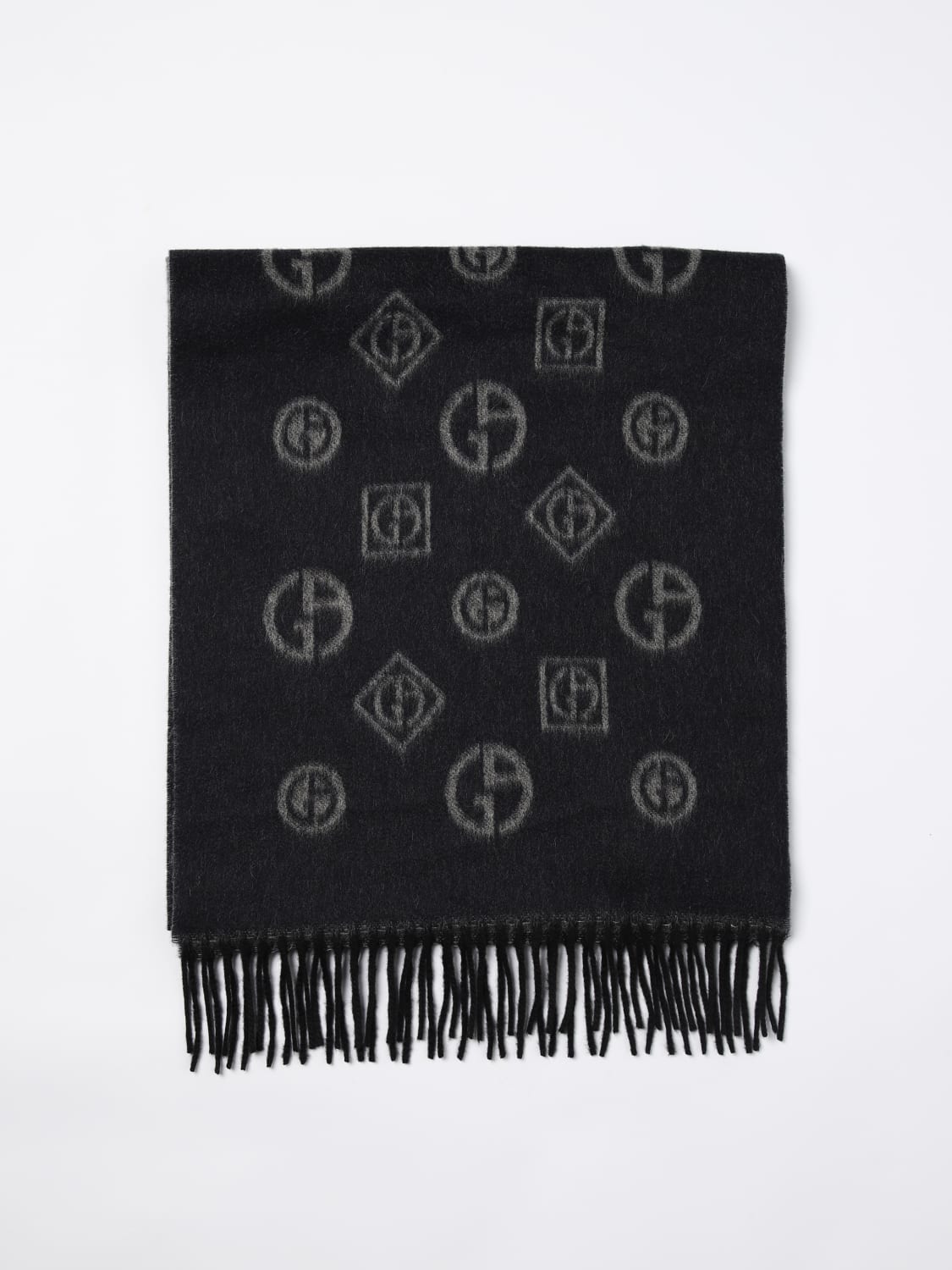 Giglio Sciarpa Giorgio Armani in cashmere con logo jacquard
