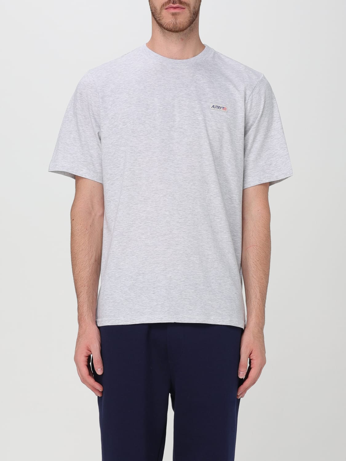 AUTRY T-SHIRT: T-shirt basic in cotone con logo Autry, Grigio - Img 1