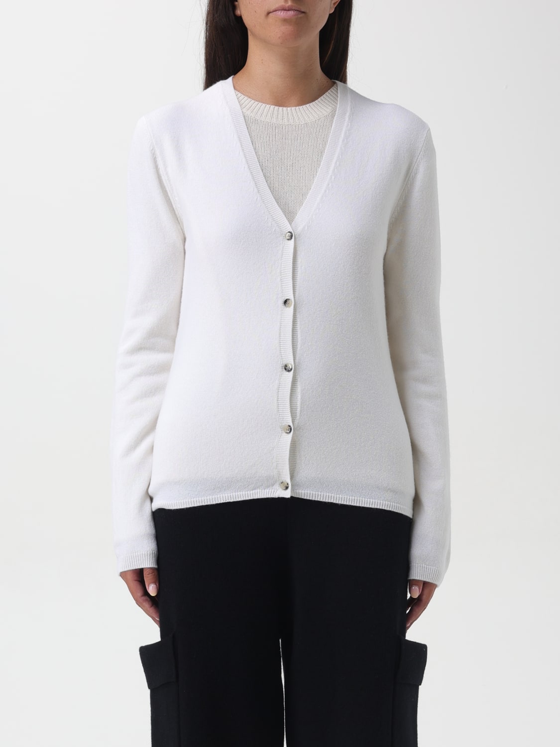 ALLUDE CARDIGAN: Sweater woman Allude, White - Img 1