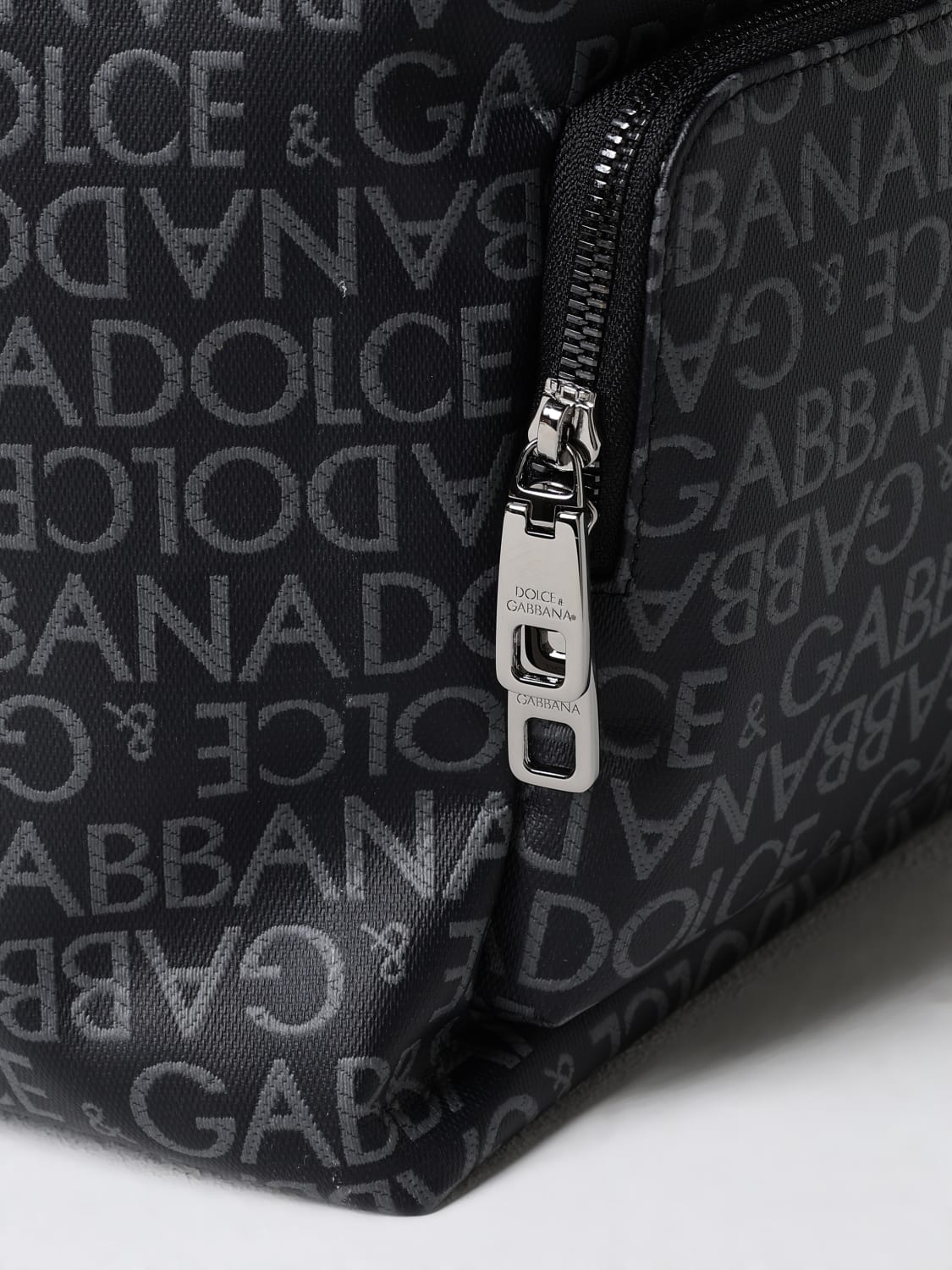 DOLCE & GABBANA ZAINO: Zaino Dolce & Gabbana in cotone spalmato con logo all over , Nero - Img 4