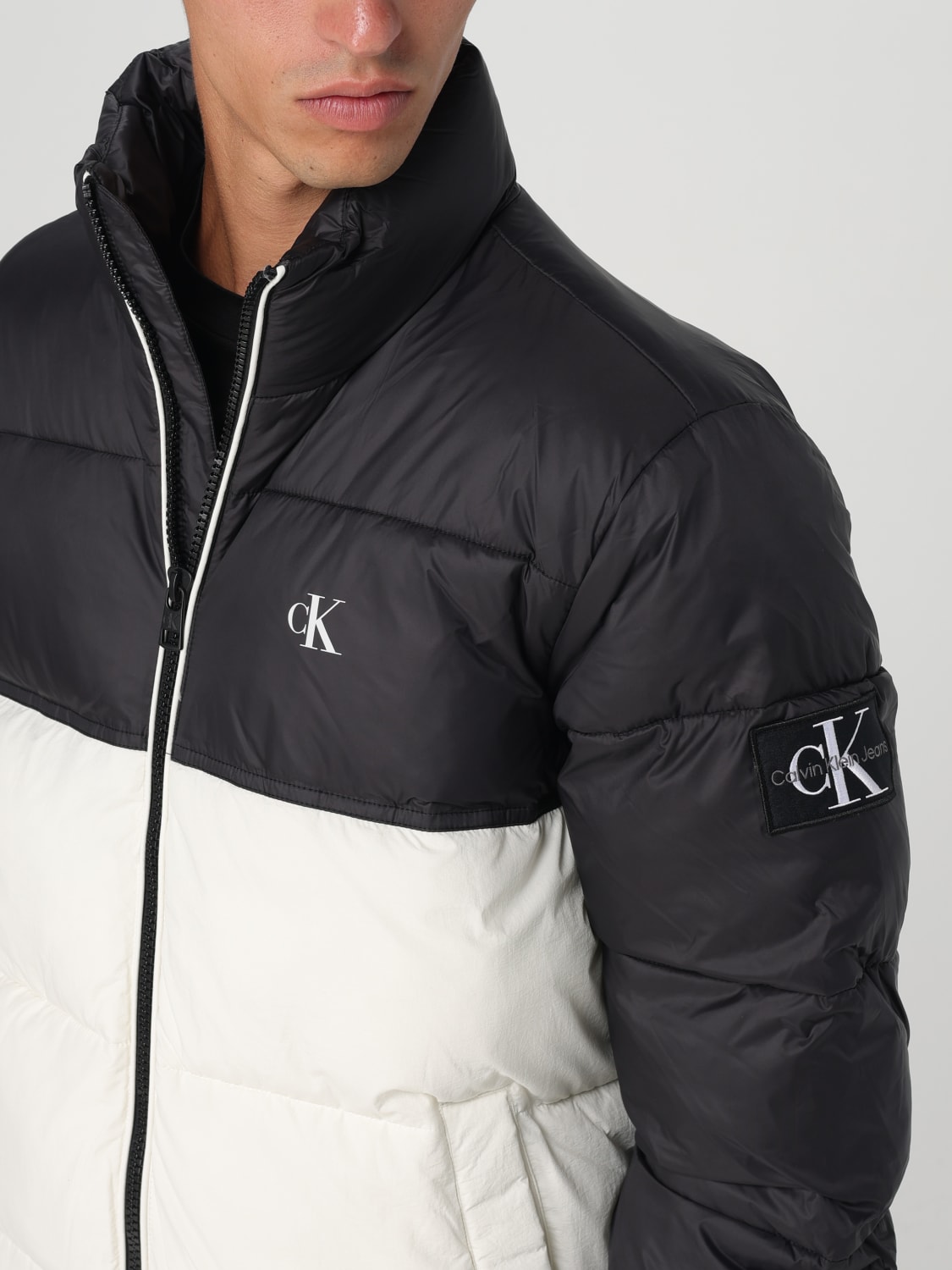 Black and white calvin klein jacket online