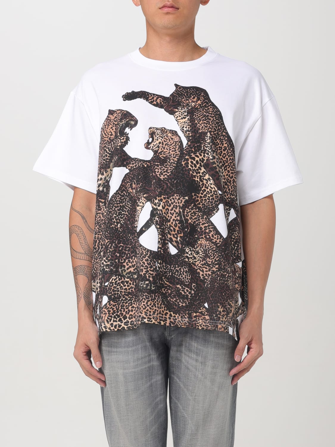 Giglio T-shirt Just Cavalli in cotone con stampa grafica