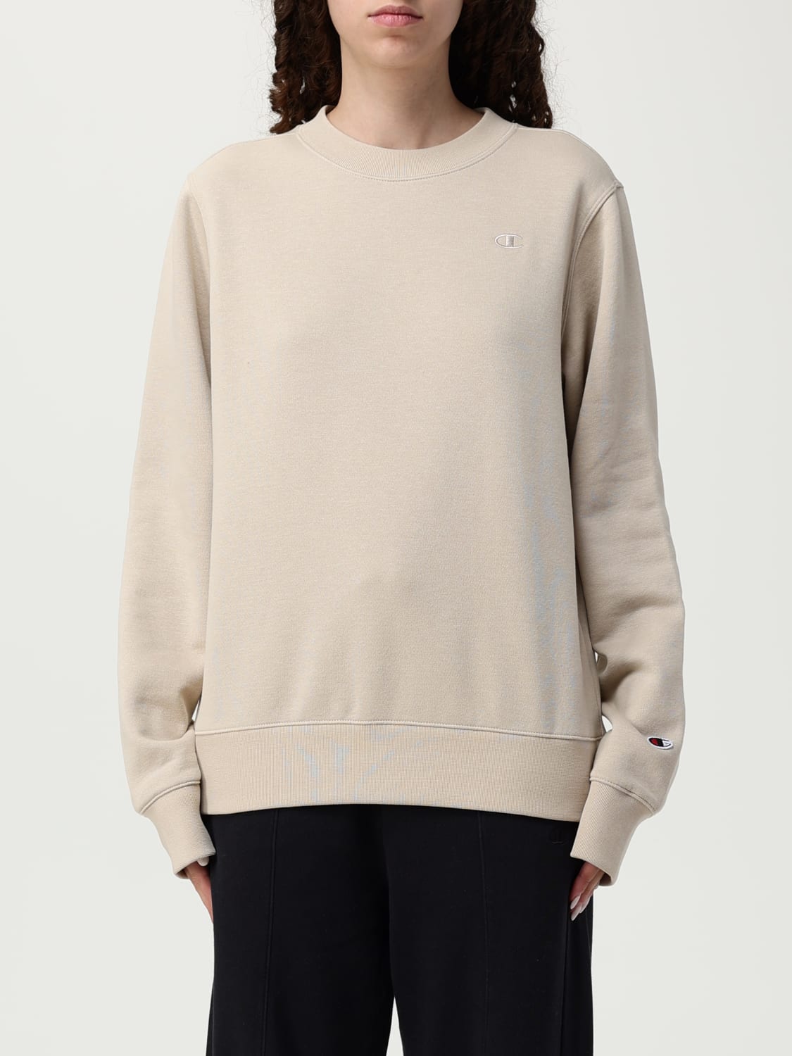 CHAMPION SWEATSHIRT: Sweatshirt woman Champion, Beige - Img 1