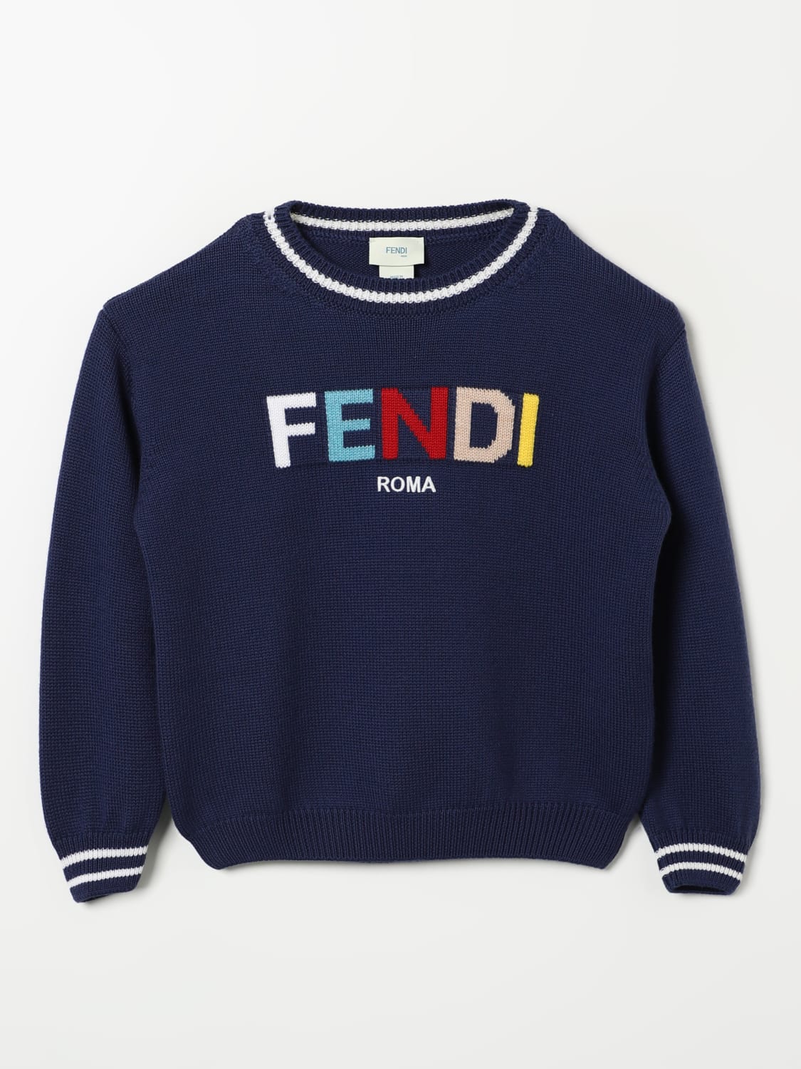 FENDI SWEATER: Sweater kids Fendi, Blue - Img 1