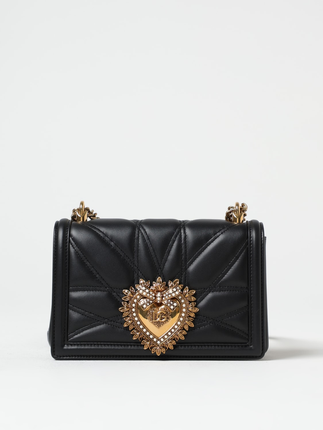 DOLCE & GABBANA BORSA MINI: Borsa Devotion Dolce & Gabbana in pelle trapuntata , Nero - Img 1