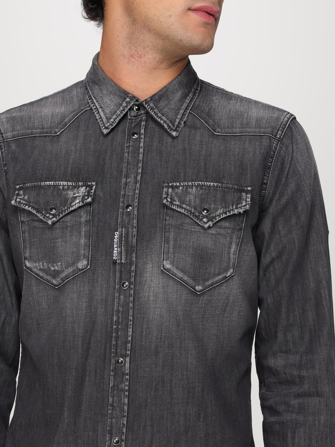 DSQUARED2 SHIRT: Shirt men Dsquared2, Black - Img 4