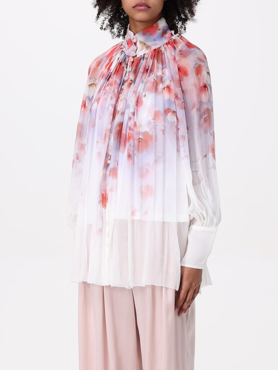 ZIMMERMANN TOP: Camicia Zimmermann in viscosa stampata , Rosa - Img 4