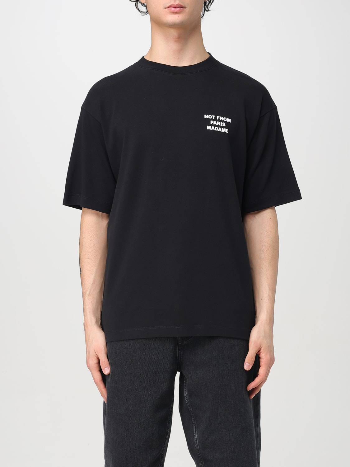 Tシャツ・カットソー DROLE DE MONSIEUR FW25 T-SHIRT IN COTONE (TS203 CO002BLACK) DRÔLE DE MONSIEUR: T-shirt men Drole De Monsieur - Black