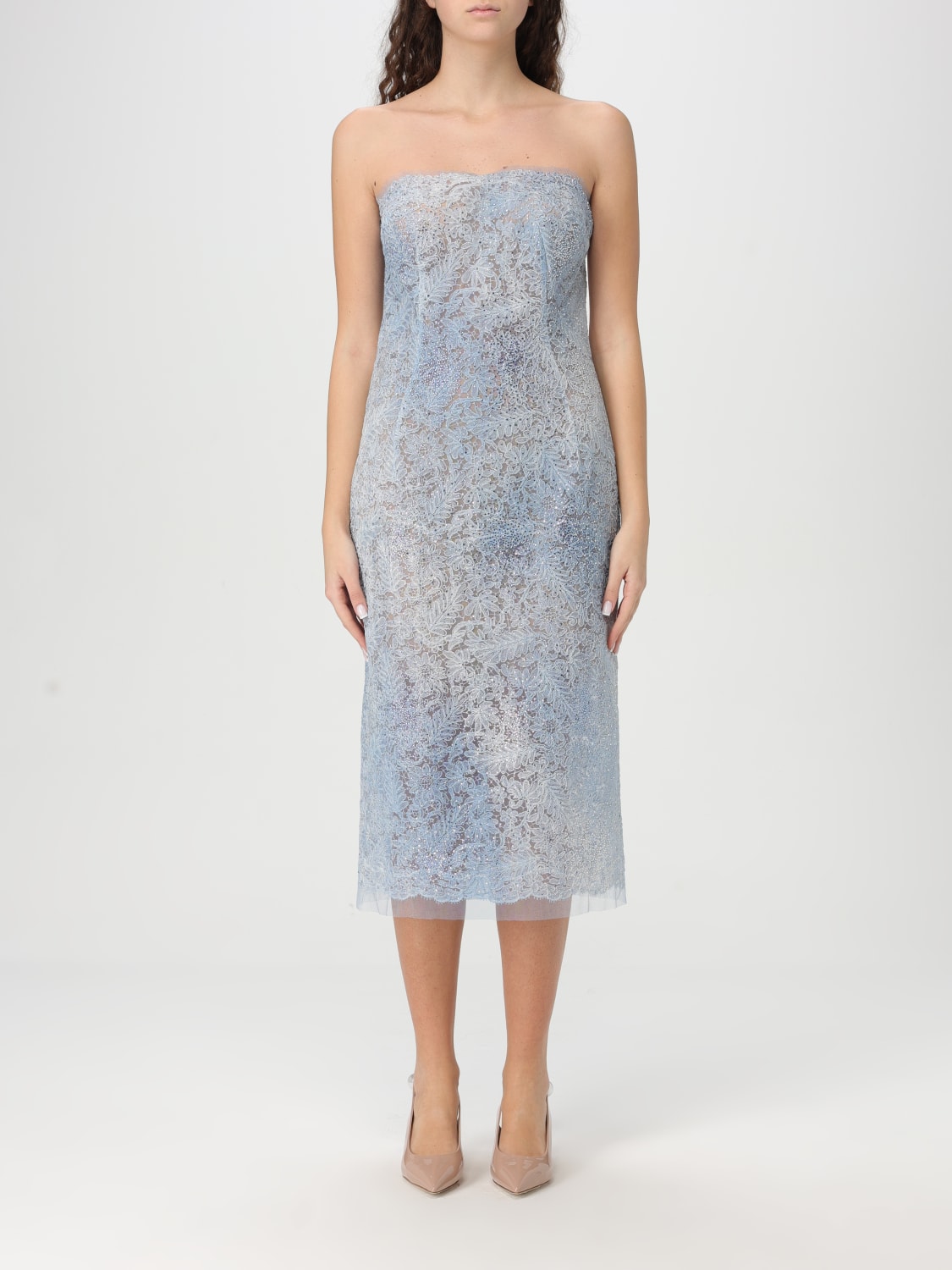 ワンピース ERMANNO SCERVINO Woman Dress Gnawed Blue D462Q338OEX 84141 ERMANNO SCERVINO: Dress woman - Gnawed Blue | Ermanno