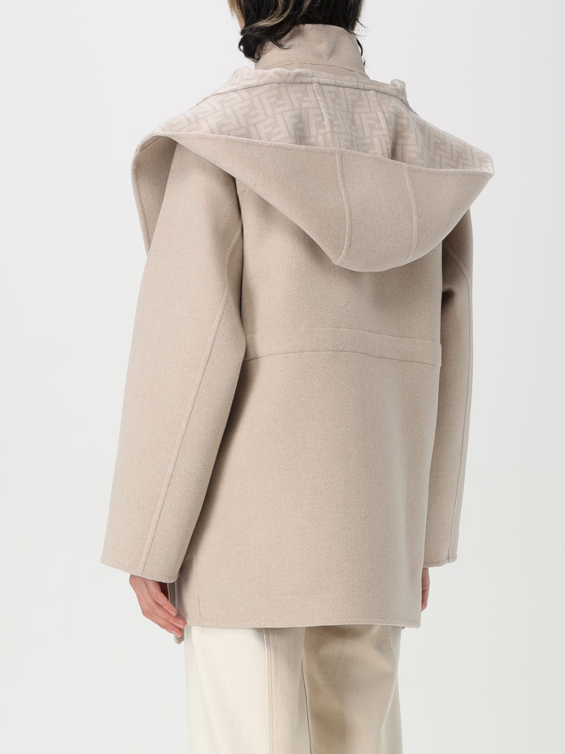 FENDI JACKET: Coat woman Fendi, Beige - Img 3