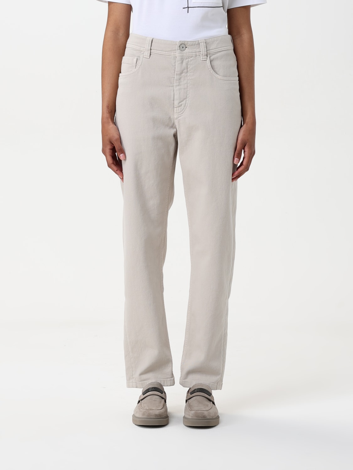 デニム・ジーパン BRUNELLO CUCINELLI Woman Jeans White MB057P5319 C159 BRUNELLO CUCINELLI: women's jeans - White | Brunello