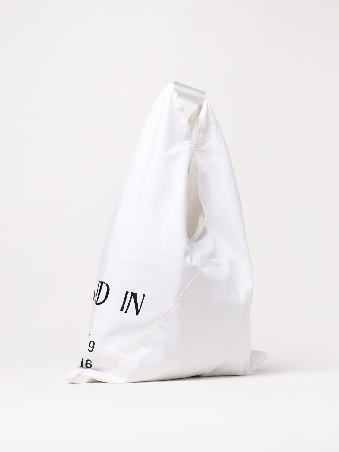 MM6 MAISON MARGIELA BORSA A MANO: Borsa Japanese MM6 Maison Margiela in cotone con stampa logo , Bianco - Img 3
