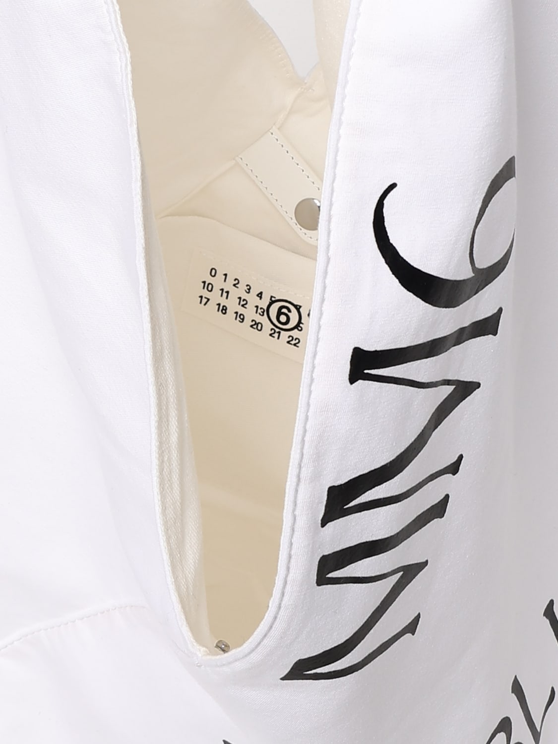 MM6 MAISON MARGIELA BORSA A MANO: Borsa Japanese MM6 Maison Margiela in cotone con stampa logo , Bianco - Img 5