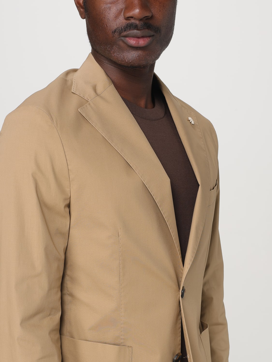 MANUEL RITZ КУРТКА: Блейзер Мужское Manuel Ritz, Бежевый - Img 4