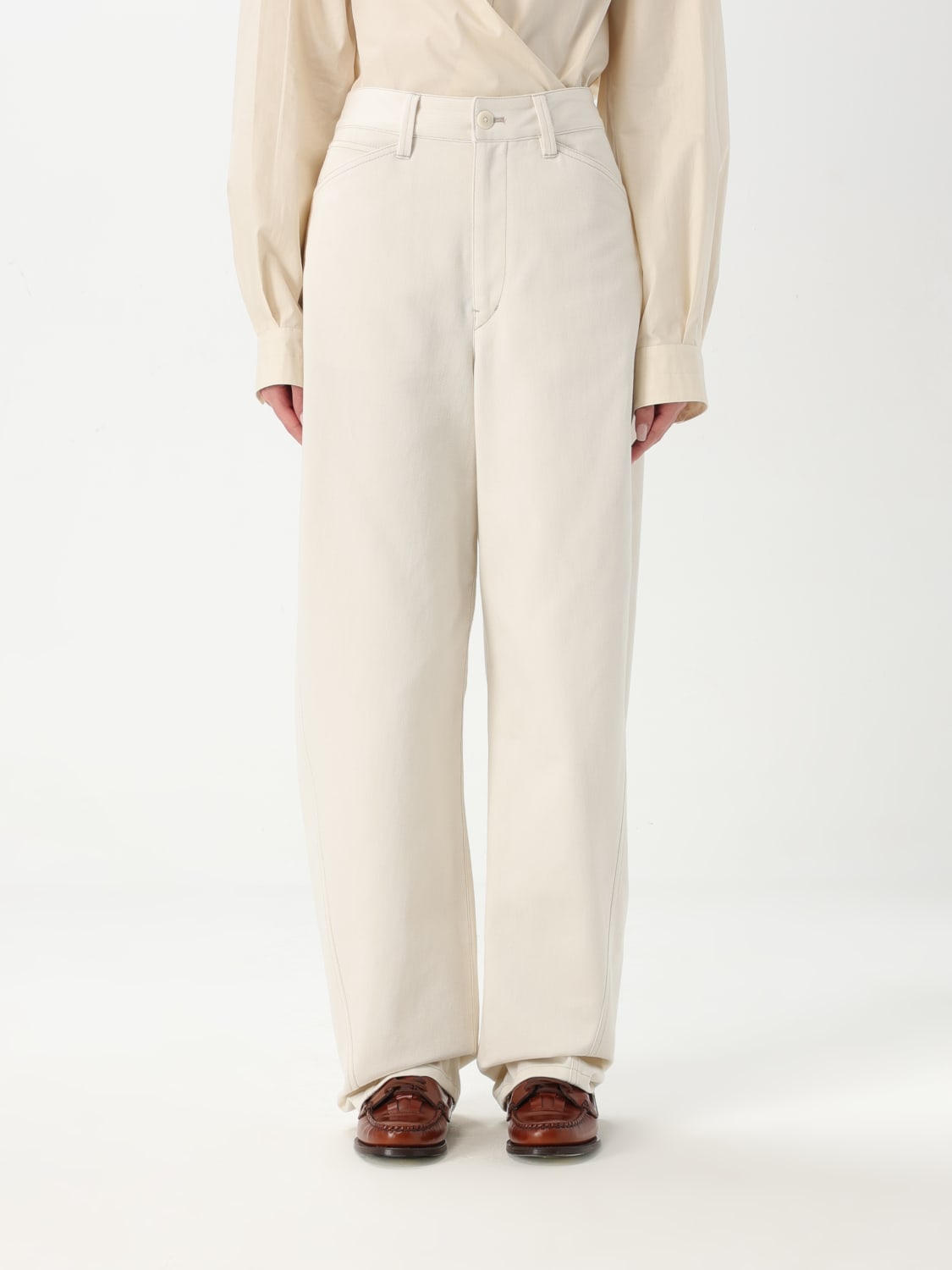 パンツ LEMAIRE Woman Pants White PA1181LF1365 WH014 LEMAIRE: Pants woman - White | Lemaire pants PA1181LF1365