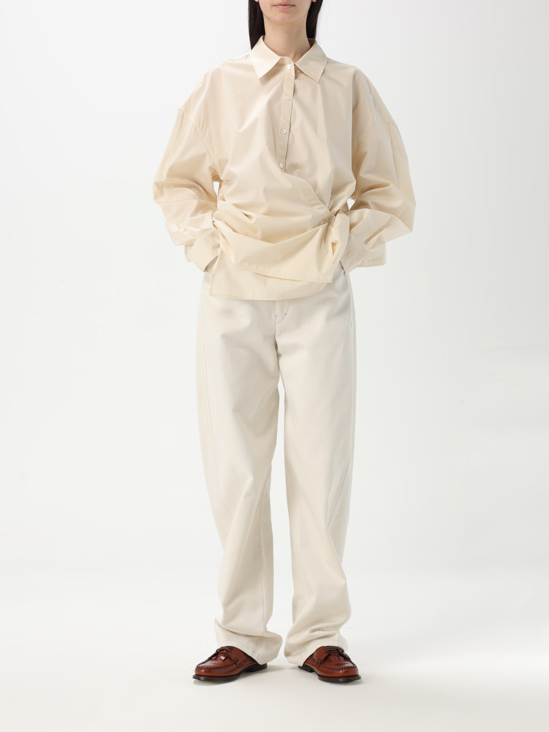 パンツ LEMAIRE Woman Pants White PA1181LF1365 WH014 LEMAIRE: Pants woman - White | Lemaire pants PA1181LF1365