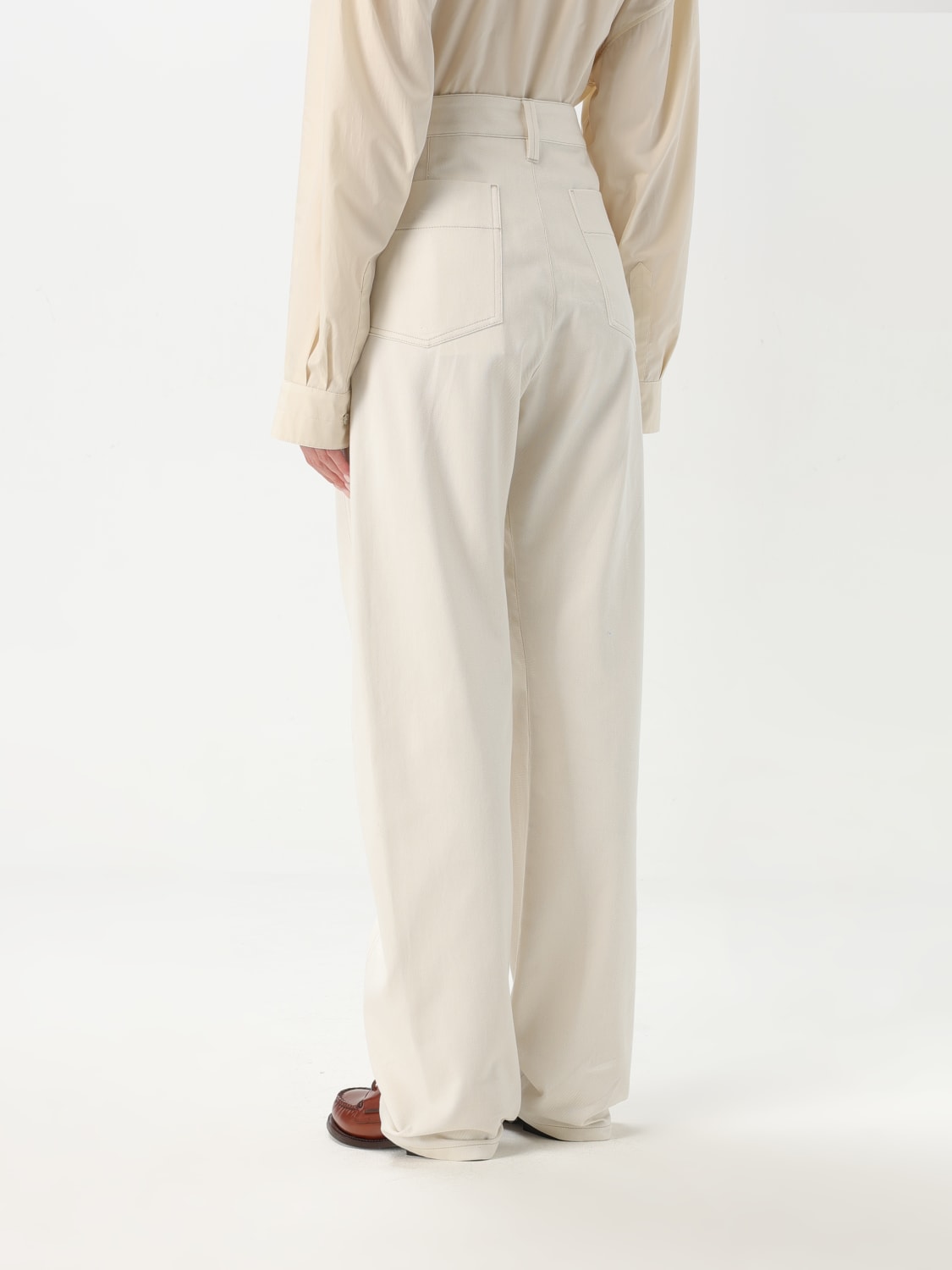 LEMAIRE PANTALONI: Pantalone Lemaire in cotone , Bianco - Img 3