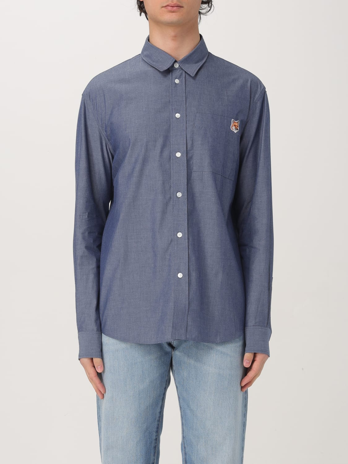 MAISON KITSUNÉ SHIRT: Shirt men Maison KitsunÉ, Blue - Img 1