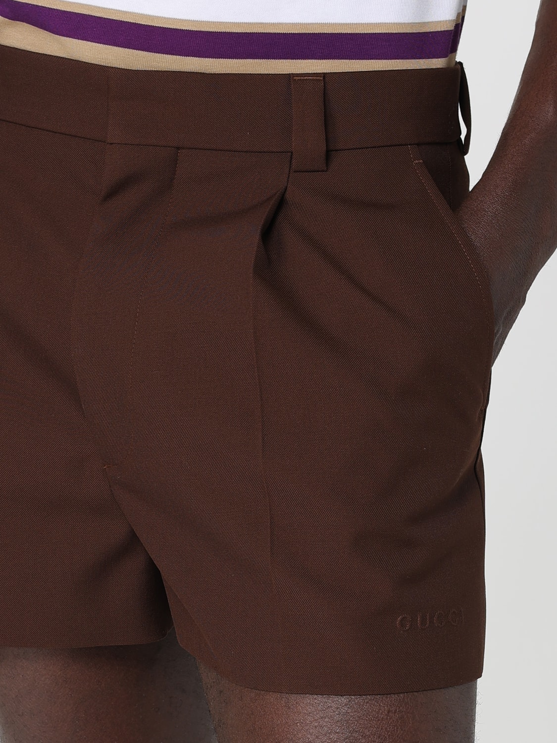 GUCCI SHORTS: Short men Gucci, Brown - Img 5
