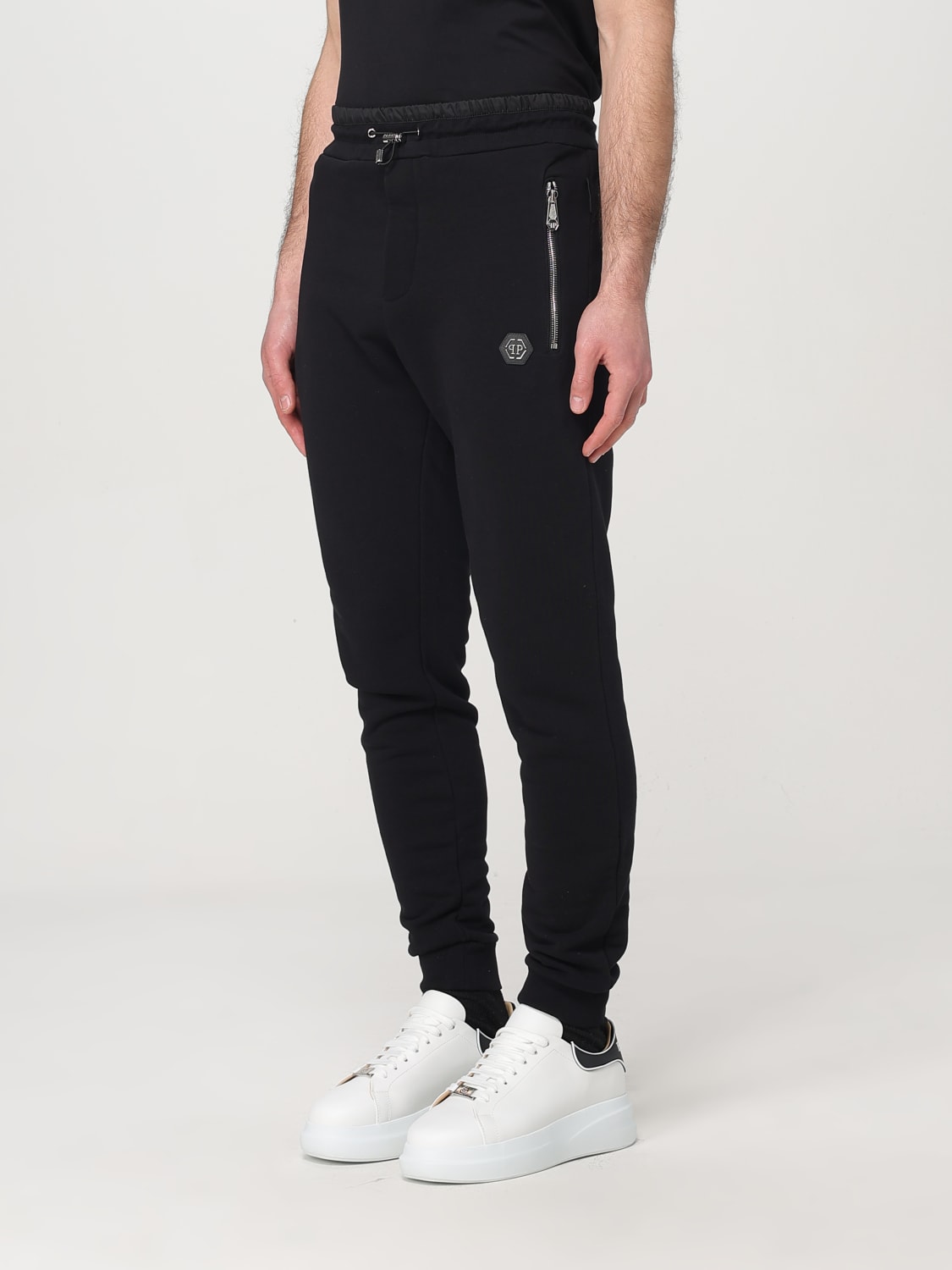 PHILIPP PLEIN 裤子: 裤子 男士 Philipp Plein, 黑色 - Img 4