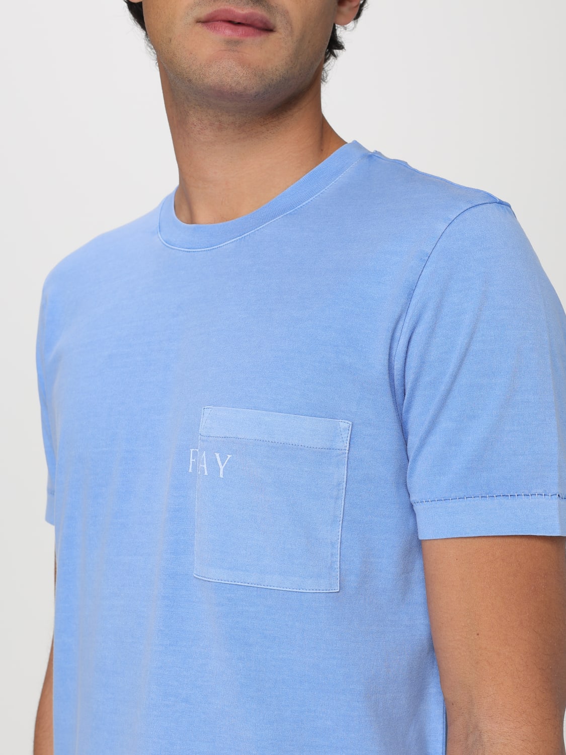 FAY T-SHIRT: Polo shirt men Fay, Sky Blue - Img 3