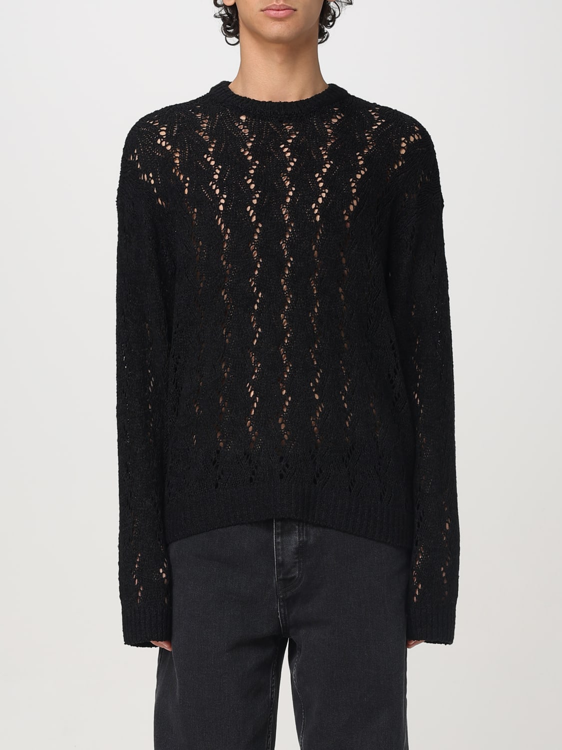 OBEY MAGLIA: Maglia traforata Obey in nylon e acrilico, Nero - Img 1