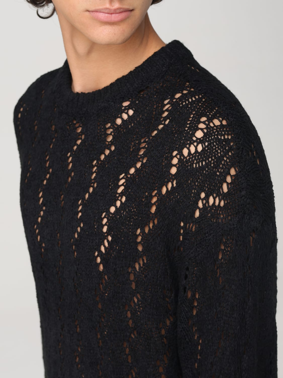 OBEY MAGLIA: Maglia traforata Obey in nylon e acrilico, Nero - Img 3