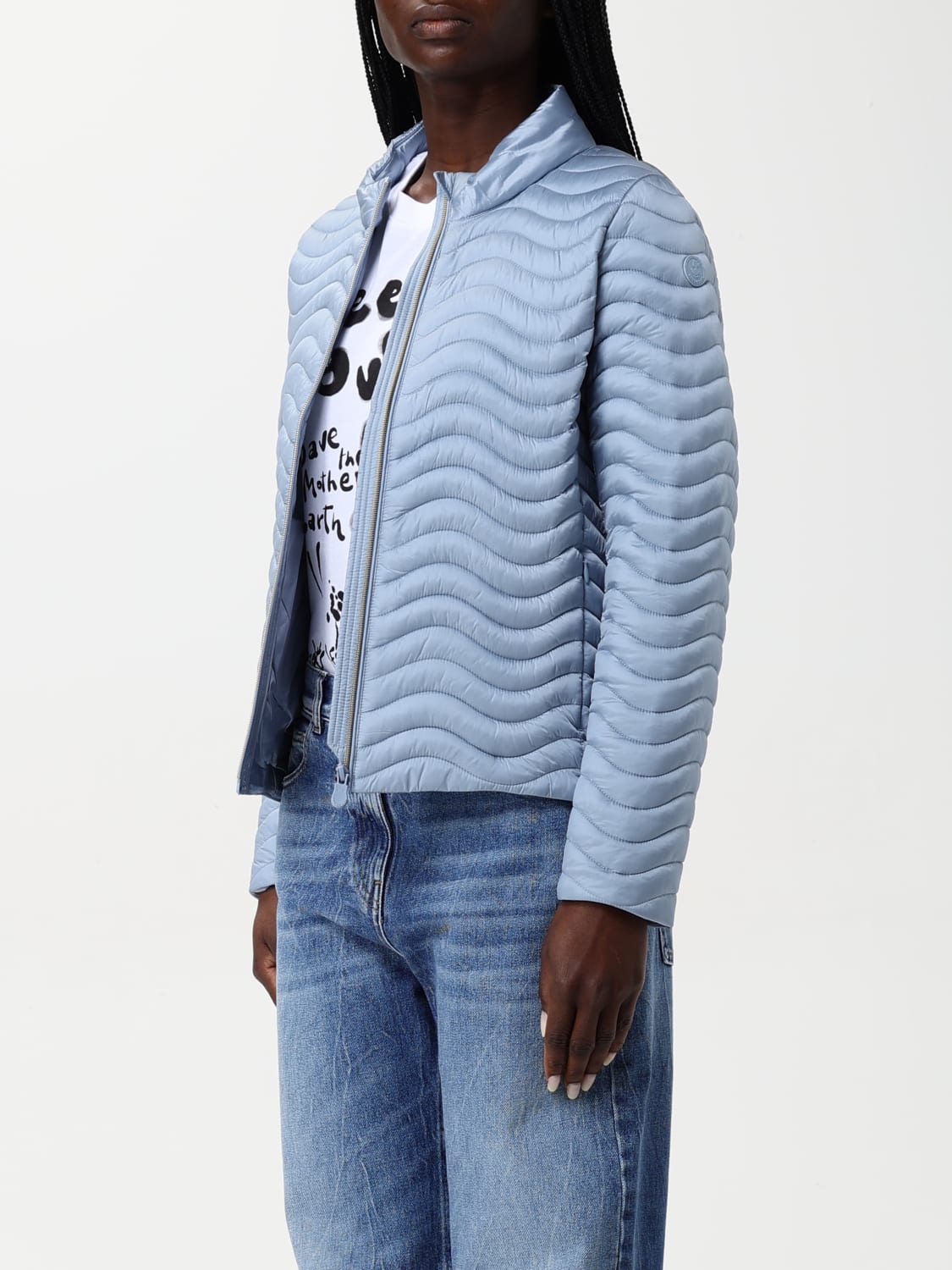 SAVE THE DUCK GIACCA: Piumino Save The Duck in nylon trapuntato, Azzurro - Img 3