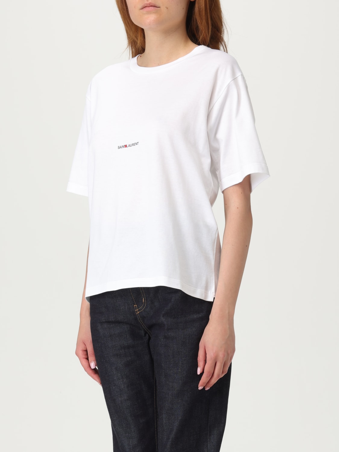 SAINT LAURENT T-SHIRT: T-shirt femme Saint Laurent, Blanc - Img 4