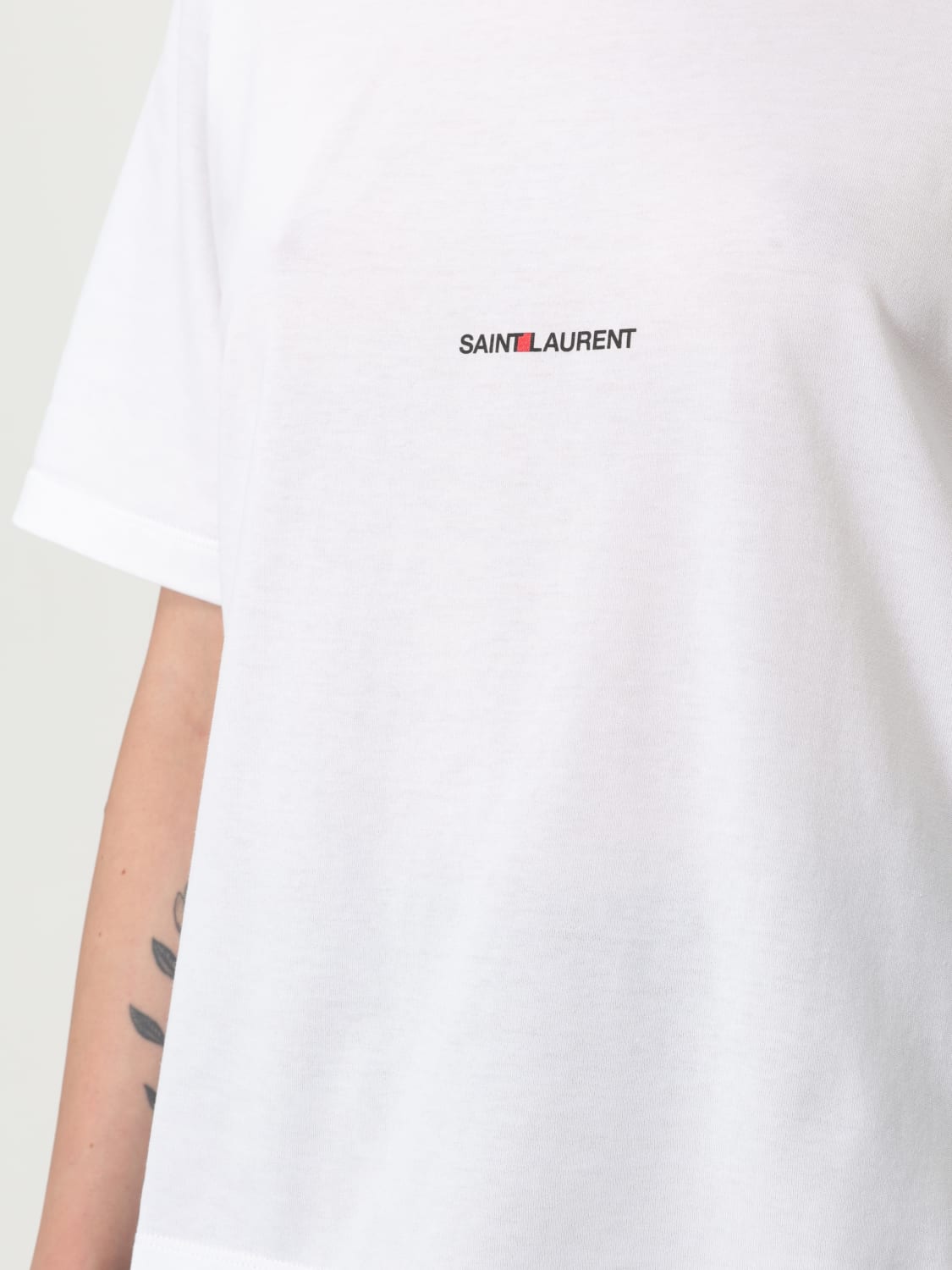 SAINT LAURENT T-SHIRT: T-shirt femme Saint Laurent, Blanc - Img 5