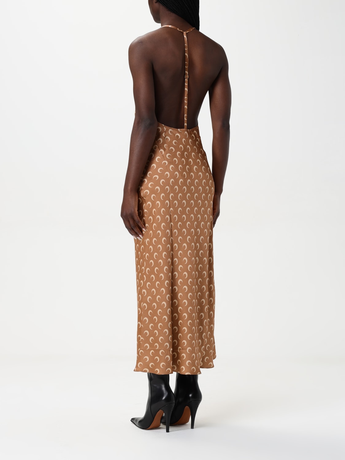 ワンピース MARINE SERRE Woman Dress Brown WDR302BCWOV0060 BG70 MARINE SERRE: Dress woman - Brown | Marine Serre dress
