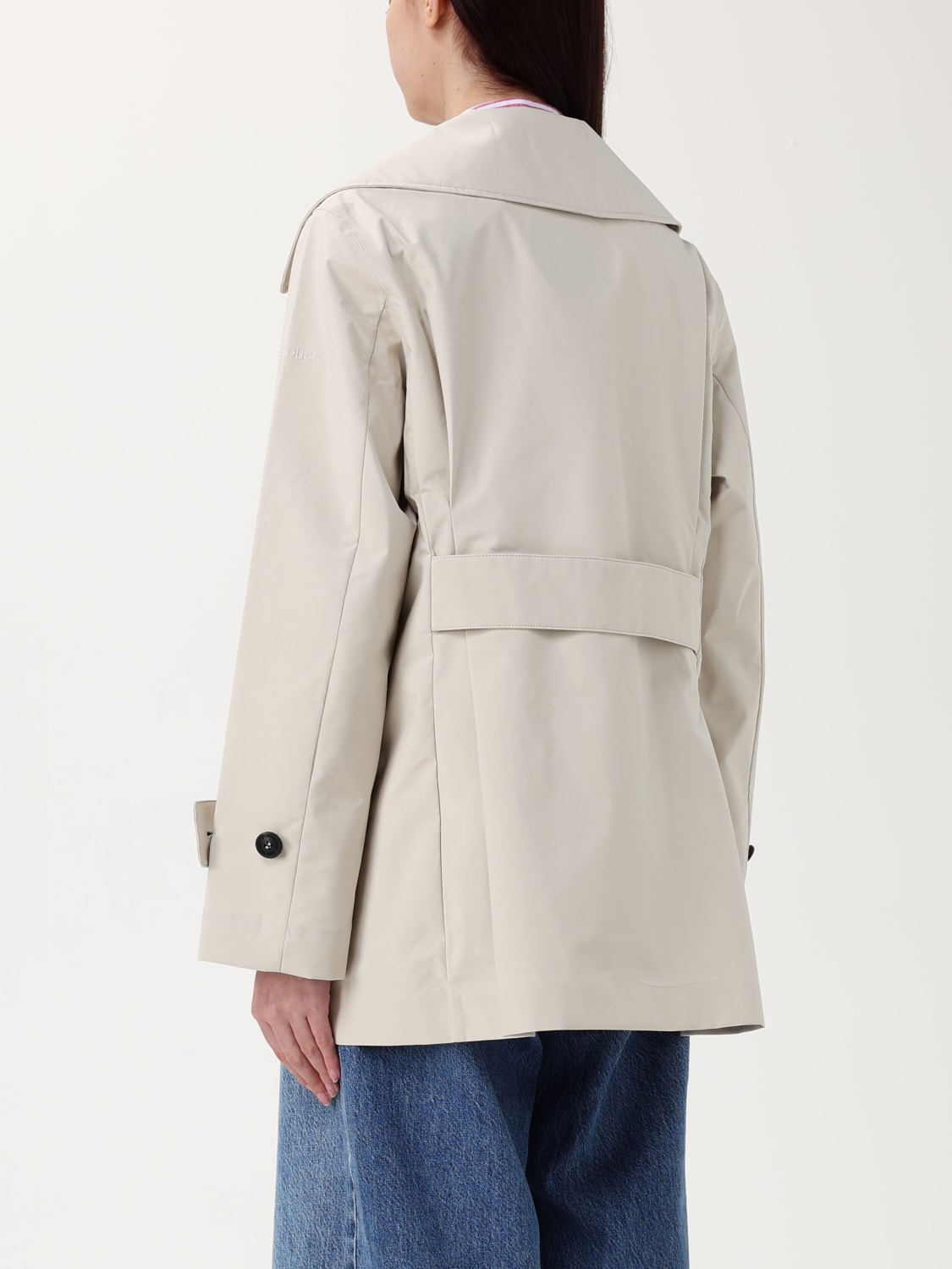 ジャケット SAVE THE DUCK Woman Jacket Beige D31600WGRIN20 40019 SAVE THE DUCK: double-breasted technical fabric trench coat
